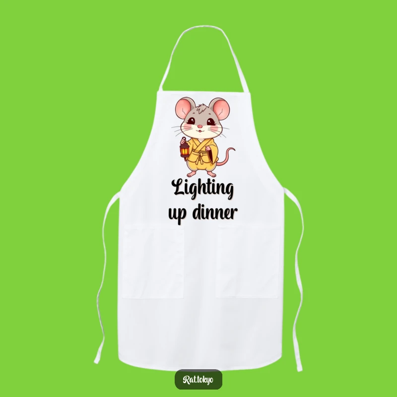 Funny Delighted Rat Apron - Yellow Kimono Chef Wear, Fun Gift!