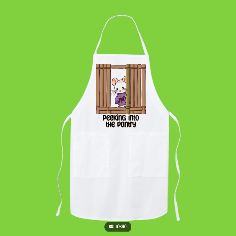 Funny Curious Rat Apron - Purple Kimono Chef Wear, Perfect Cooking Gift!