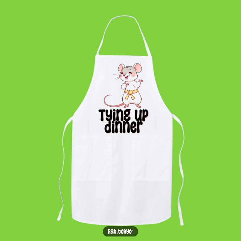 Funny Rat Obi Apron: Chef Rat with Silken Obi, Perfect Funny Kitchen Funny Gift