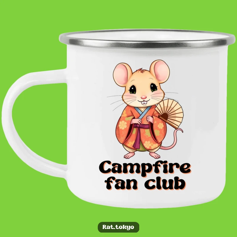 Funny Rat Kimono Camping Mug: Stylish Traveler, Vibrant Flair, Perfect Gift
