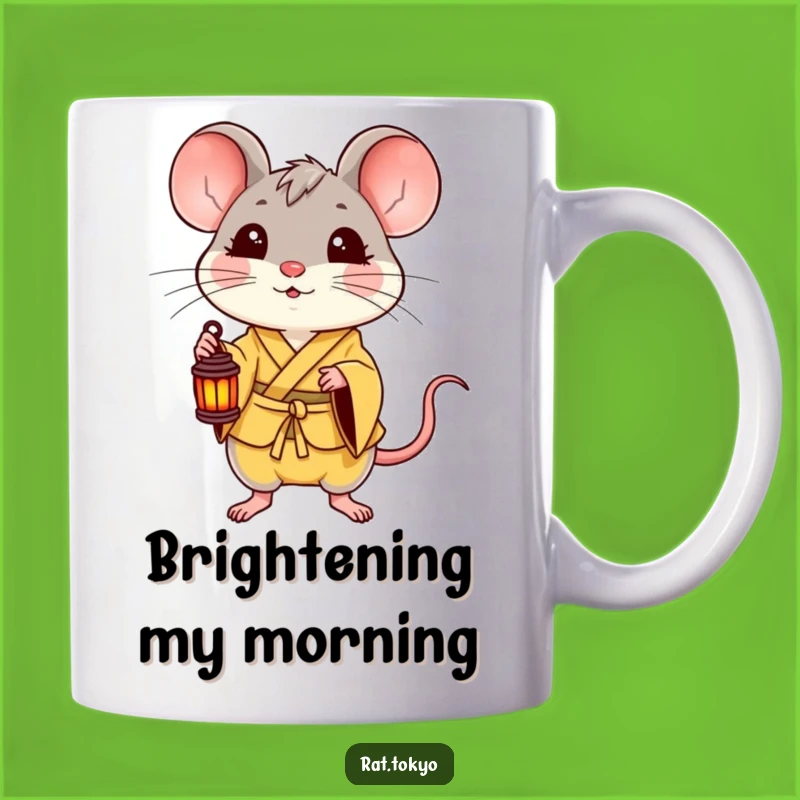 Funny Delighted Rat Yellow Kimono Lantern Mug - Joyful Gift!