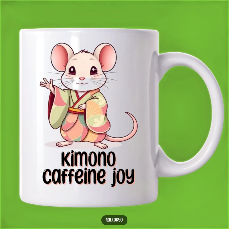 Funny Rat Kimono Mug: Elegant Pose for Tea Lovers, Perfect Funny Gift