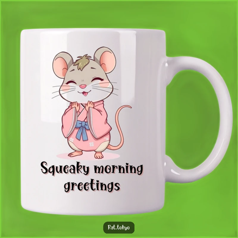 Funny Rat Kimono Mug - Cheerful Greeting Gift for Gracious People