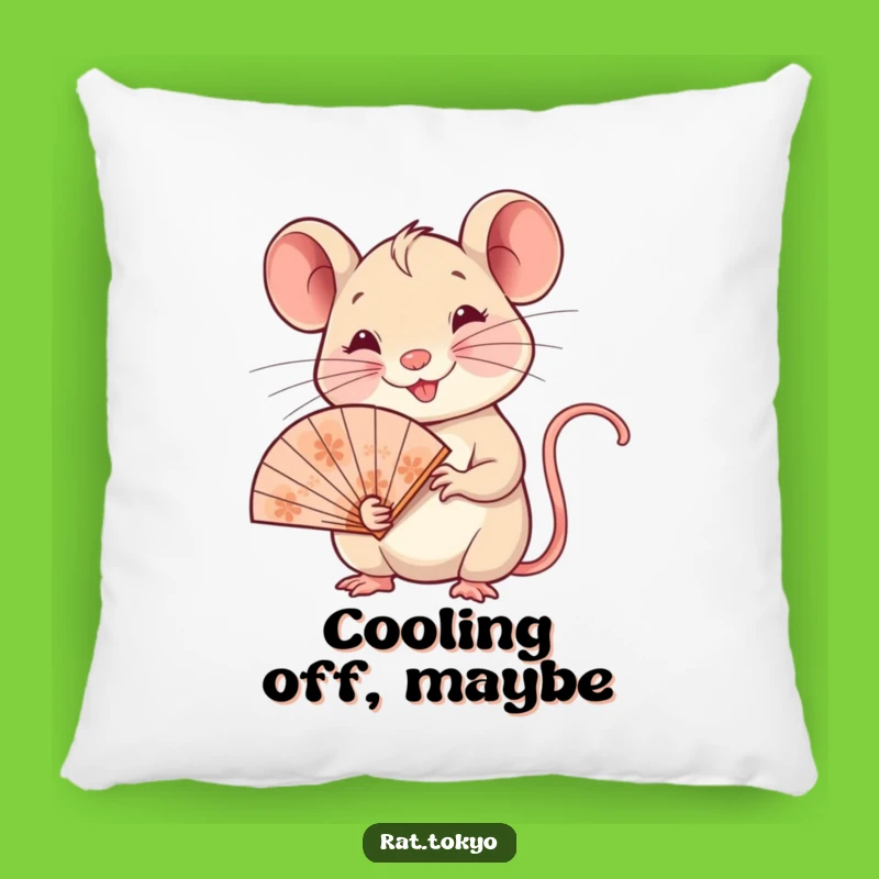 Funny Rat Fan Pillow: Plush Comfort with a Smiling Rat and Fancy Fan, Cute Funny Gift