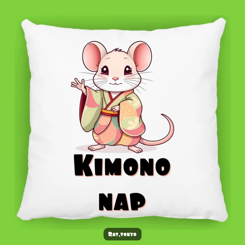 Funny Rat Kimono Pillow: Soft Cushion with Elegant Pose, Perfect Funny Gift