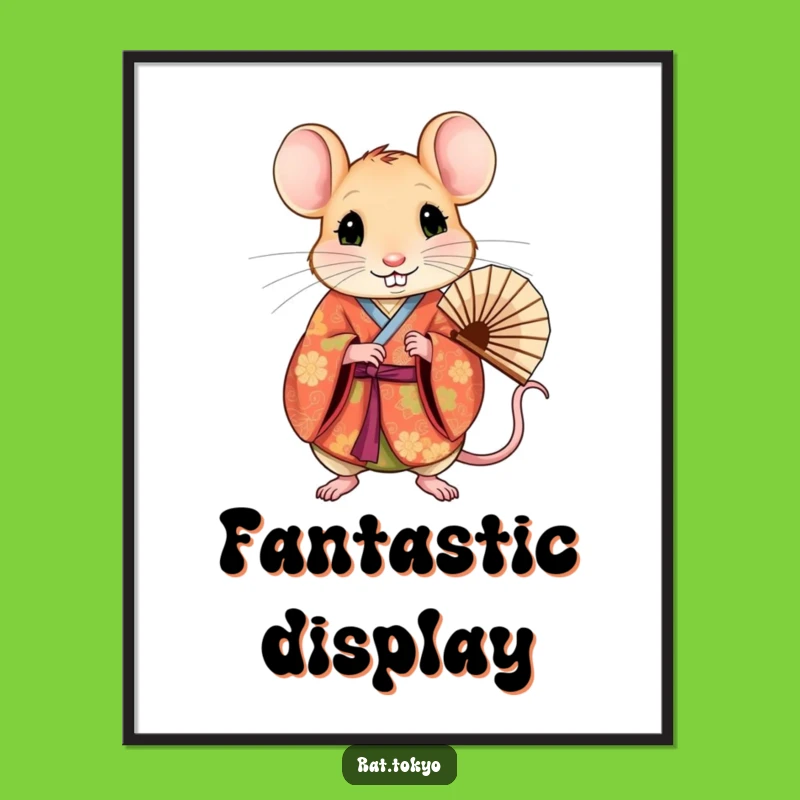 Funny Rat Kimono Digital Art: Vibrant Elegance, Perfect Wall Decor