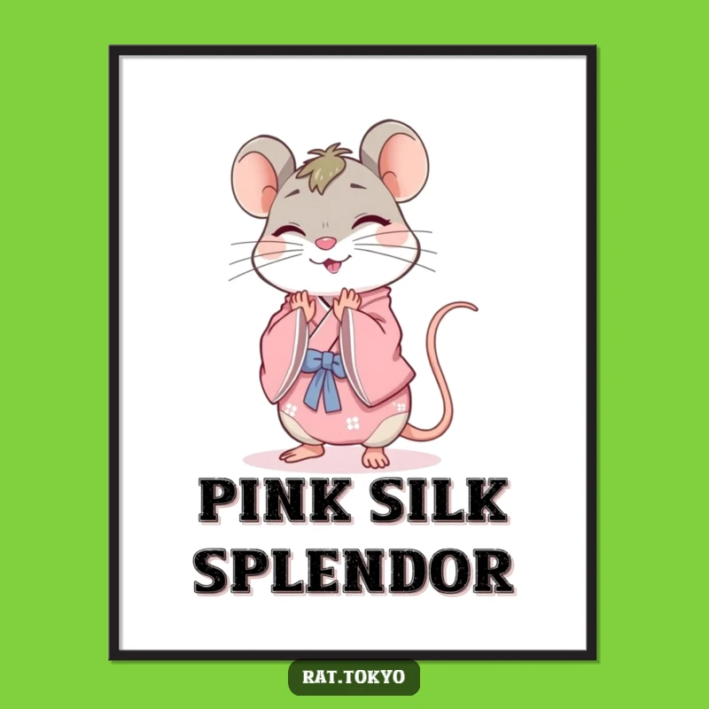 Funny Rat Kimono Digital Print - Cheerful Art for Gracious Spaces