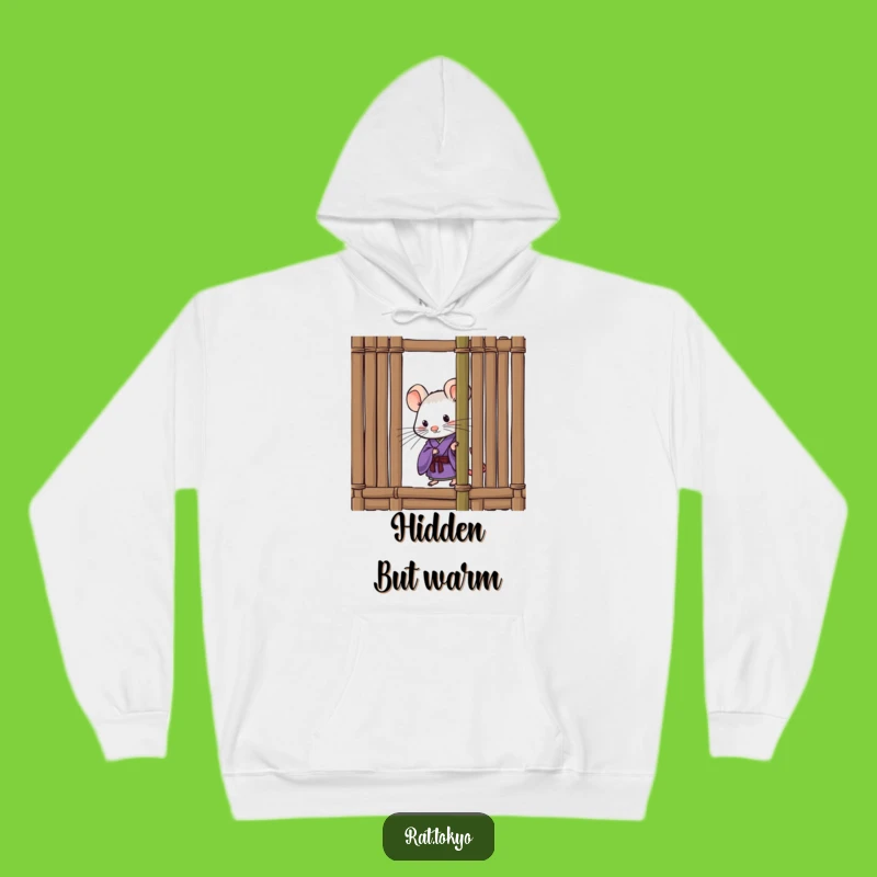 Funny Curious Rat Purple Kimono Hoodie - Cozy & Humorous Peeking Design