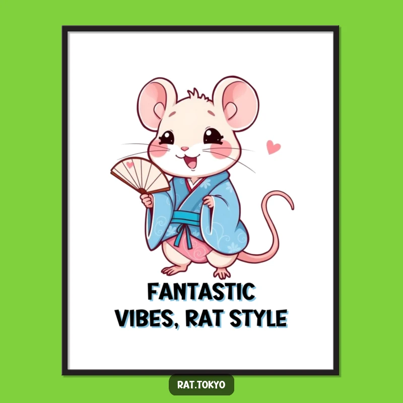 Funny Free Printable Rat Fan Wall Art Downloadable Gift for Joyful Decor