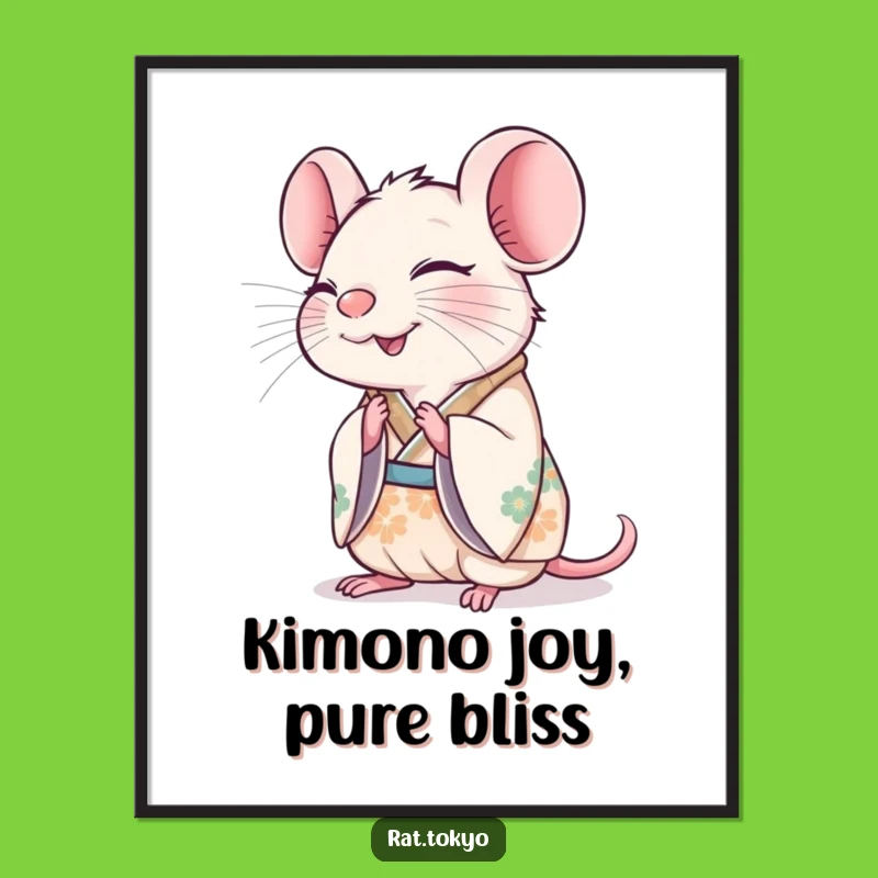 Free Printable Funny Rat Kimono Wall Art - Downloadable Decor