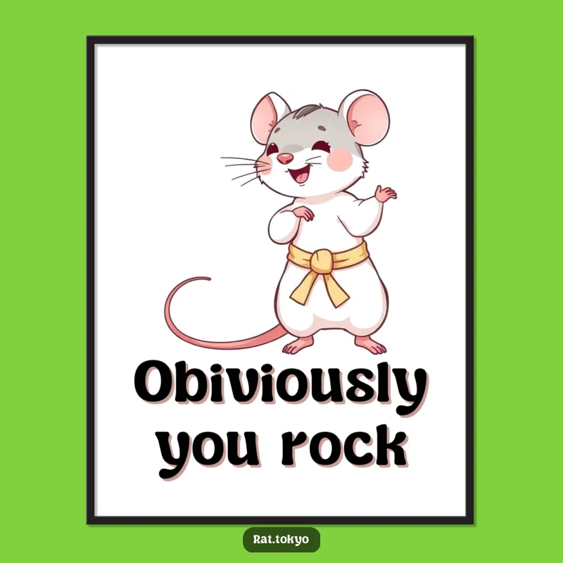 Free Printable Wall Art: Playful Rat Obi Dance, Dynamic Downloadable Decor