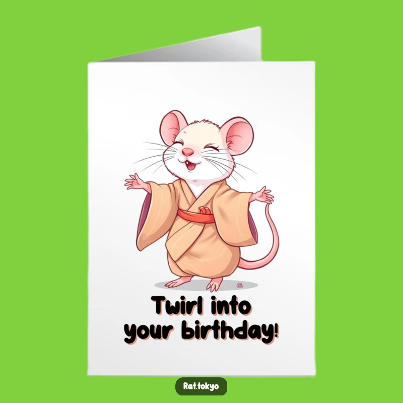 Free Printable Funny Rat Birthday Card - Downloadable Twirling Fun!