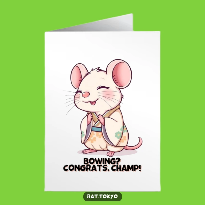 Free Printable Funny Rat Kimono Congrats Card - Instant Download