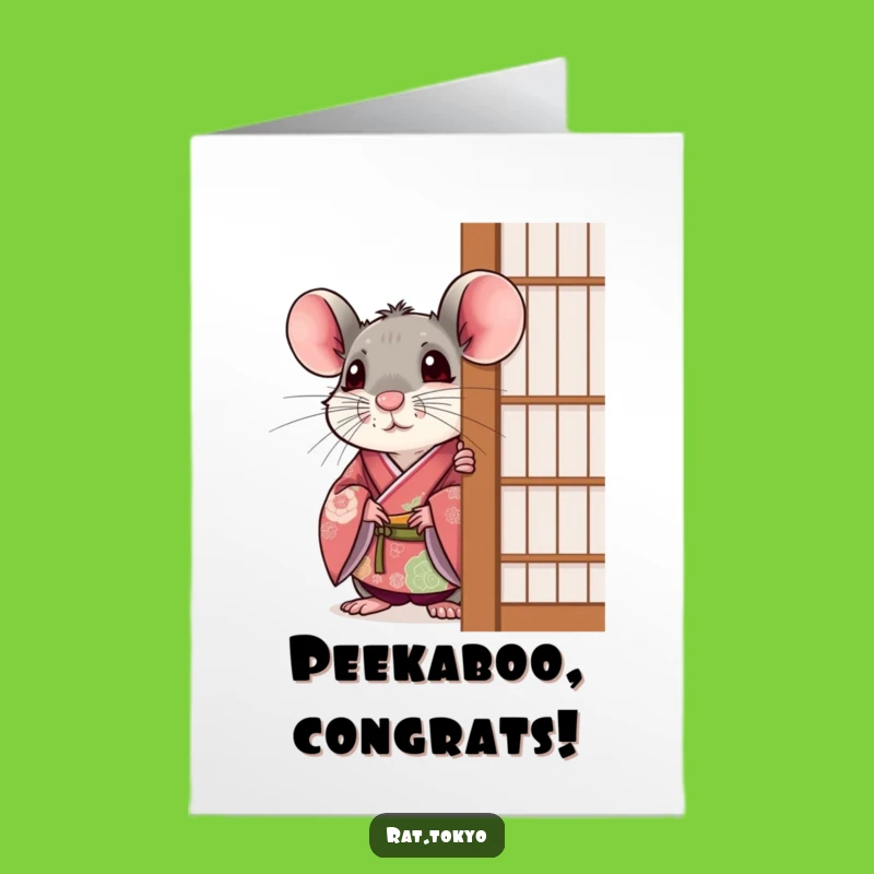 Free Printable Funny Rat Kimono Congrats Card - Instant Download