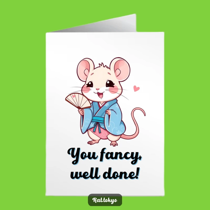 Free Printable Rat Fan Congrats Card Funny Downloadable Gift for Celebratory Moments
