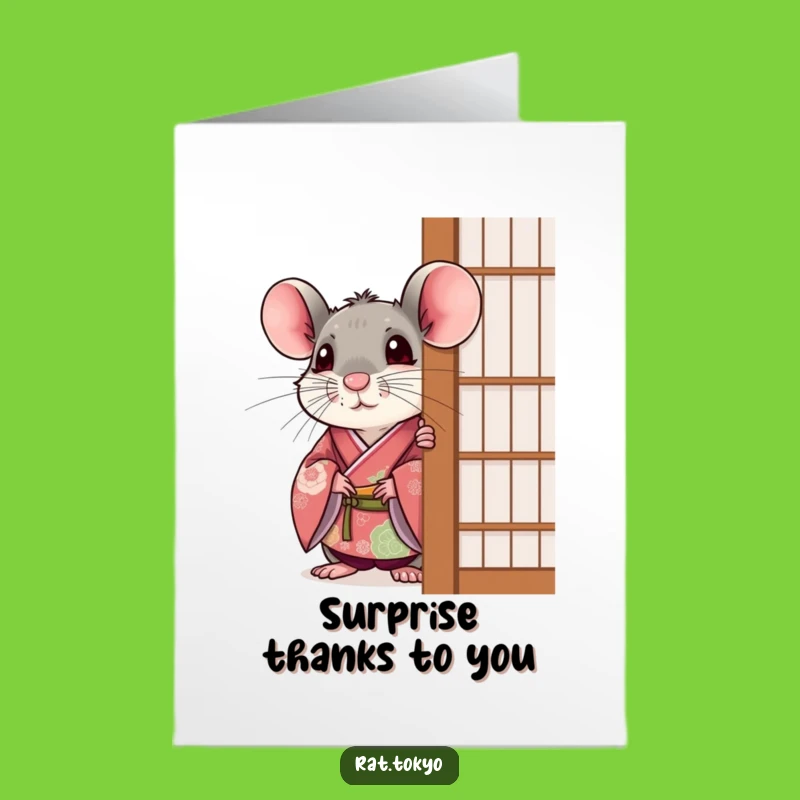Free Printable Funny Rat Kimono Thank You Card - Print at Home