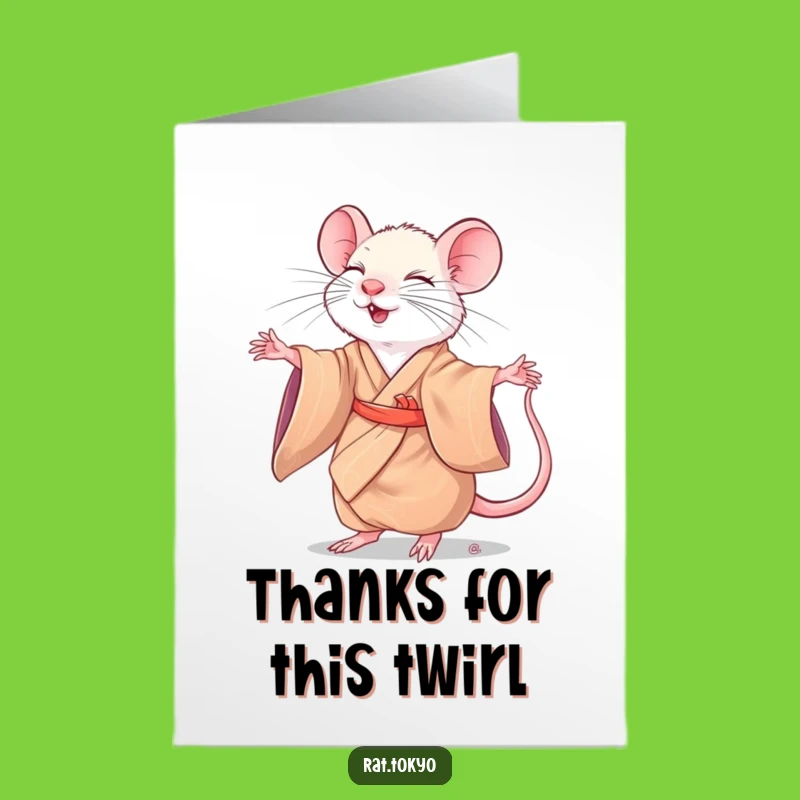 Free Printable Funny Rat Twirling Thank You Card - Print at Home