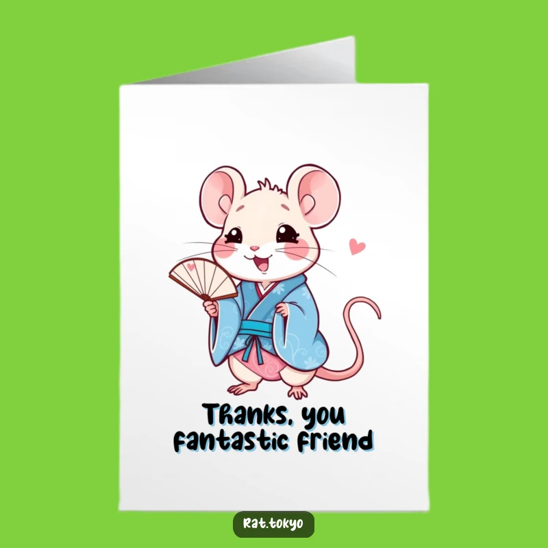 Free Printable Rat Fan Thank You Card Funny Downloadable Gift for Grateful Smiles