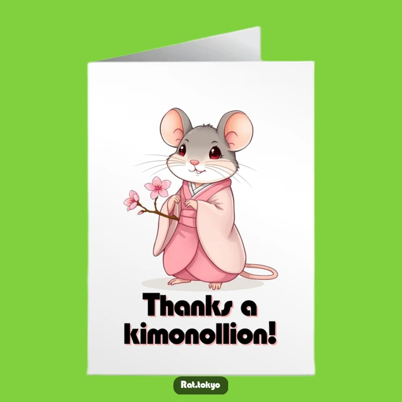 Free Printable Thank You Card: Rat's Kimono Gratitude, Funny Downloadable