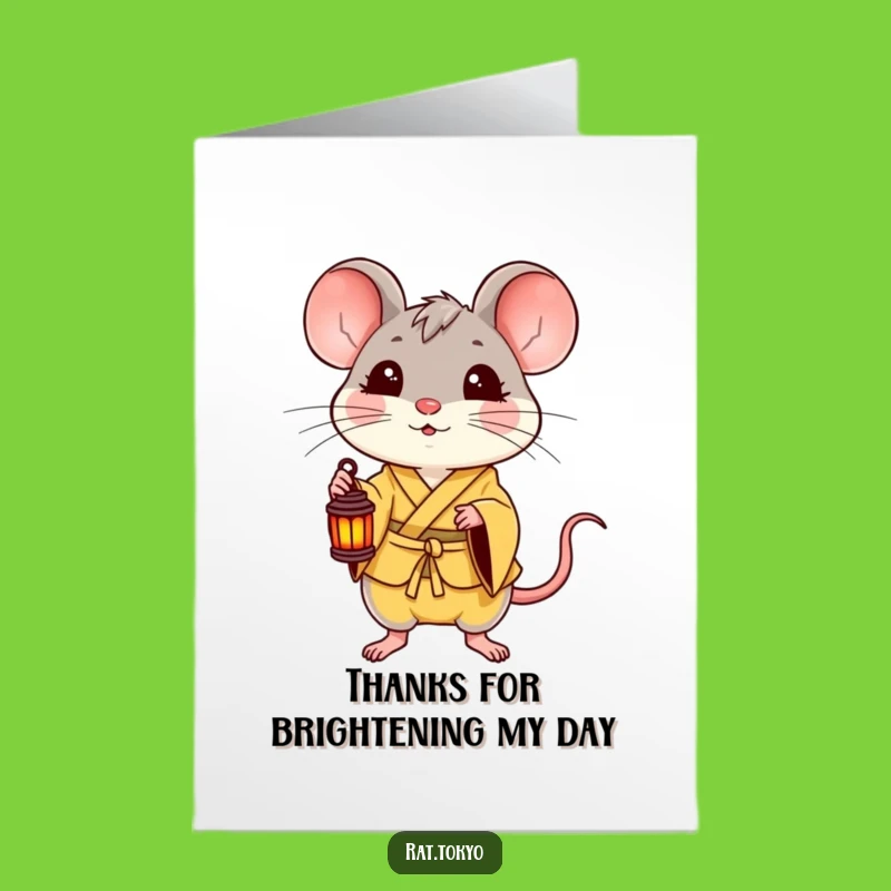 Free Printable Thank You Card: Delighted Rat Lantern Funny Downloadable Gift