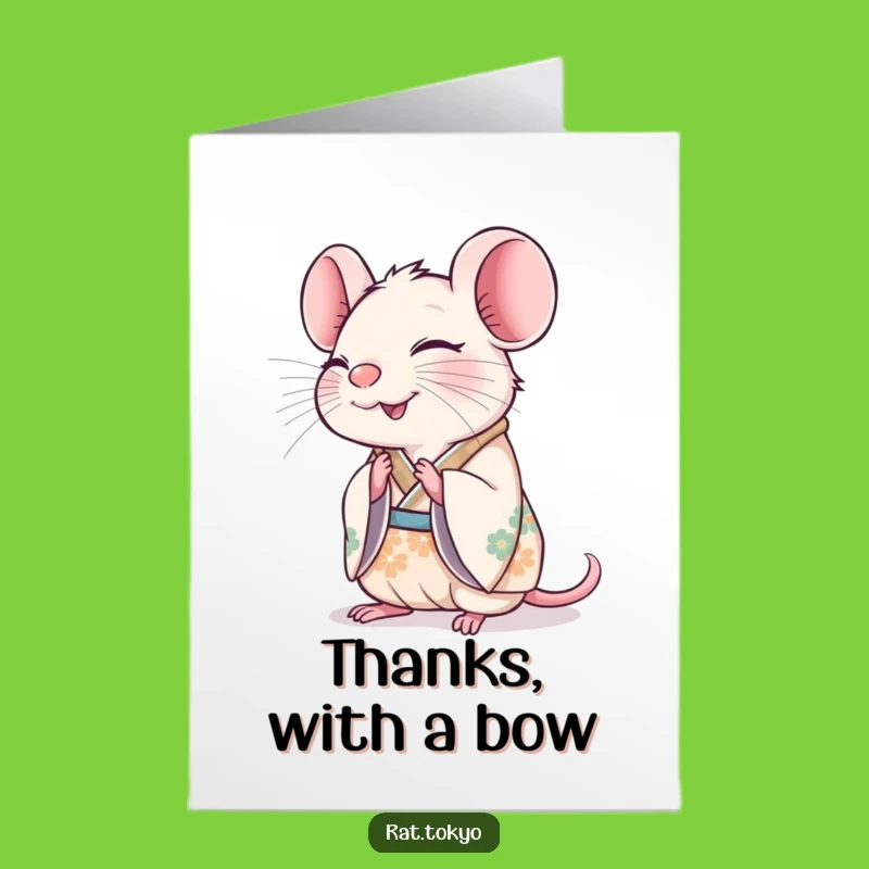 Free Printable Funny Rat Kimono Thank You Card - Print at Home