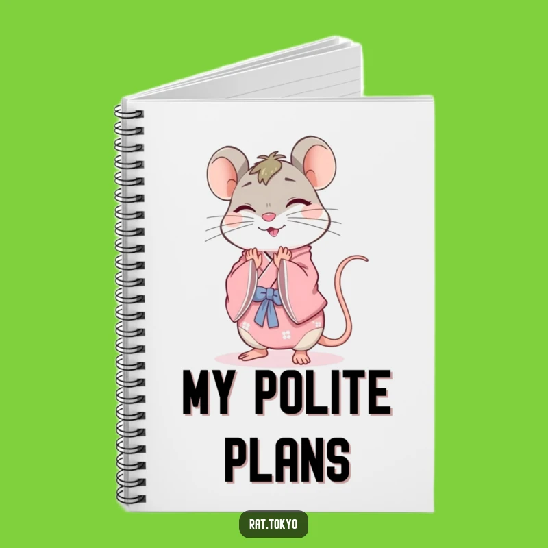 Funny Rat Kimono Notebook - Jot Down Notes with Cheerful Politeness