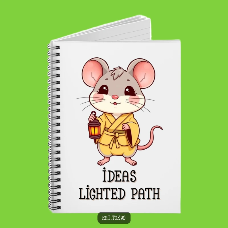 Funny Delighted Rat Notebook - Yellow Kimono Lantern Journal, Great Gift!
