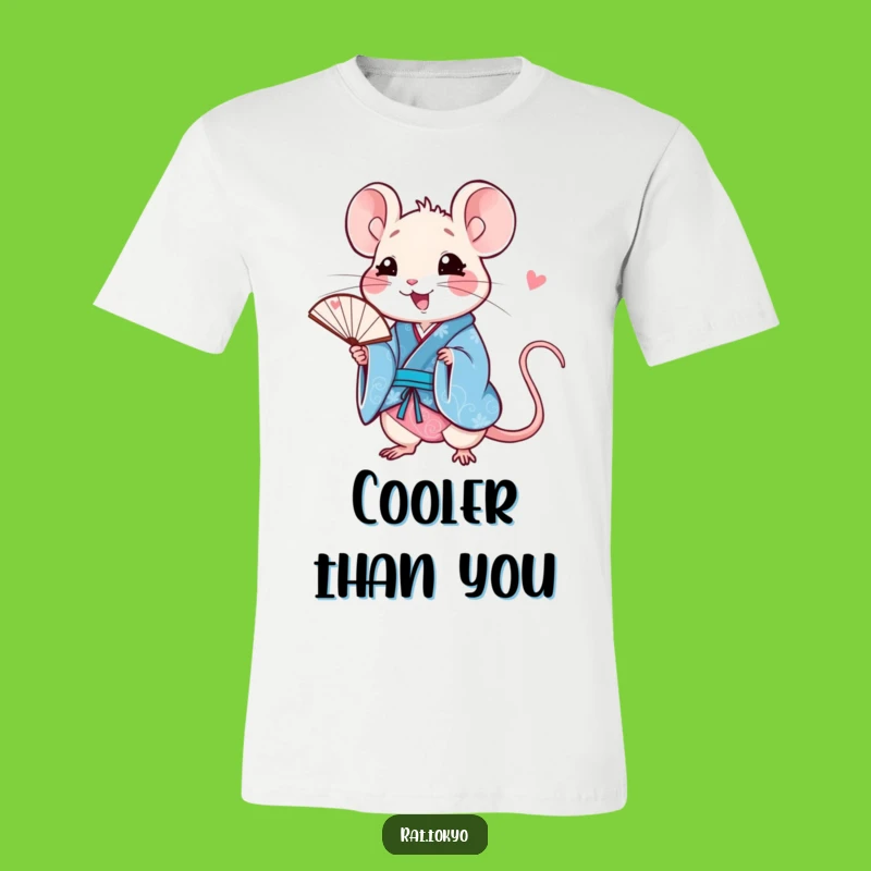 Funny Rat Fan T-Shirt - Happy Style with Blue Kimono Flair