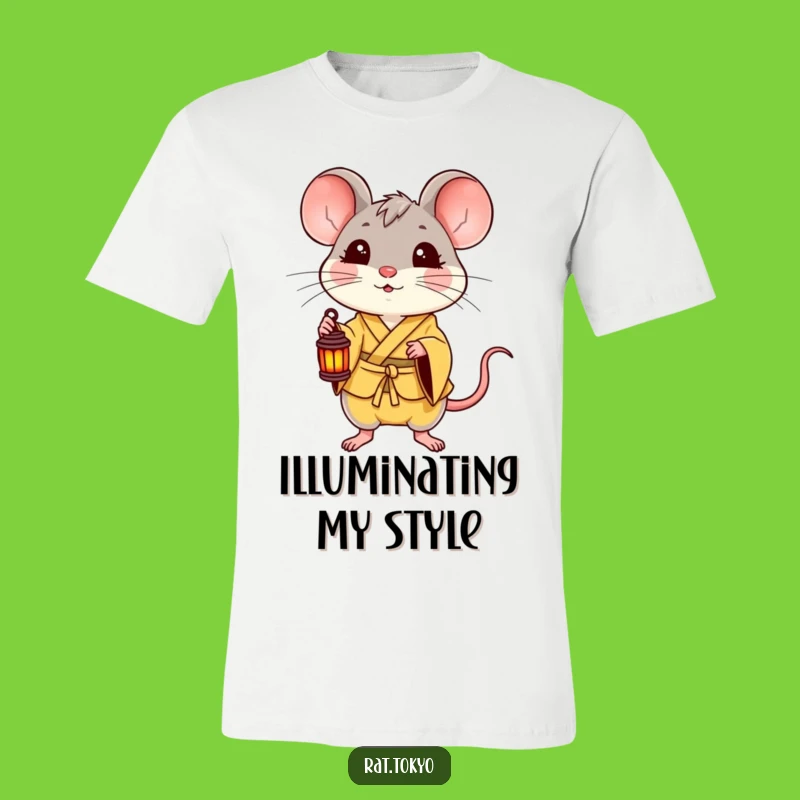 Funny Delighted Rat Yellow Kimono Lantern T-Shirt - Cheerful Gift!