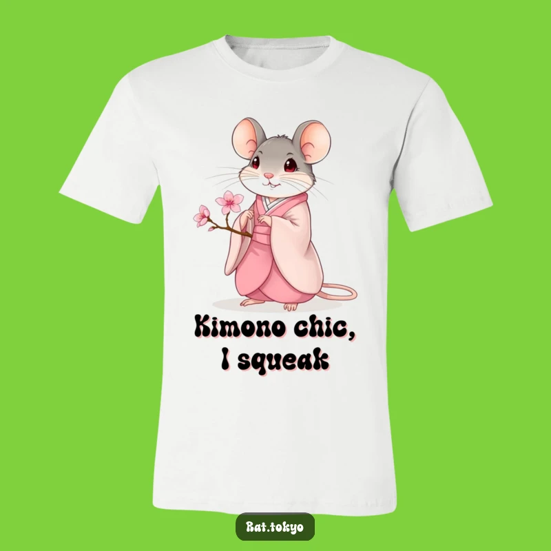 Funny Kimono Rat T-Shirt: Elegant Blossom Moment, Hilarious Cute Animal Tee Gift
